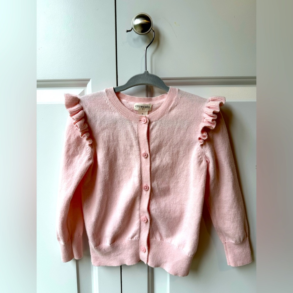 Jcrew (crewcuts) cardigan 3T pink 100%cotton